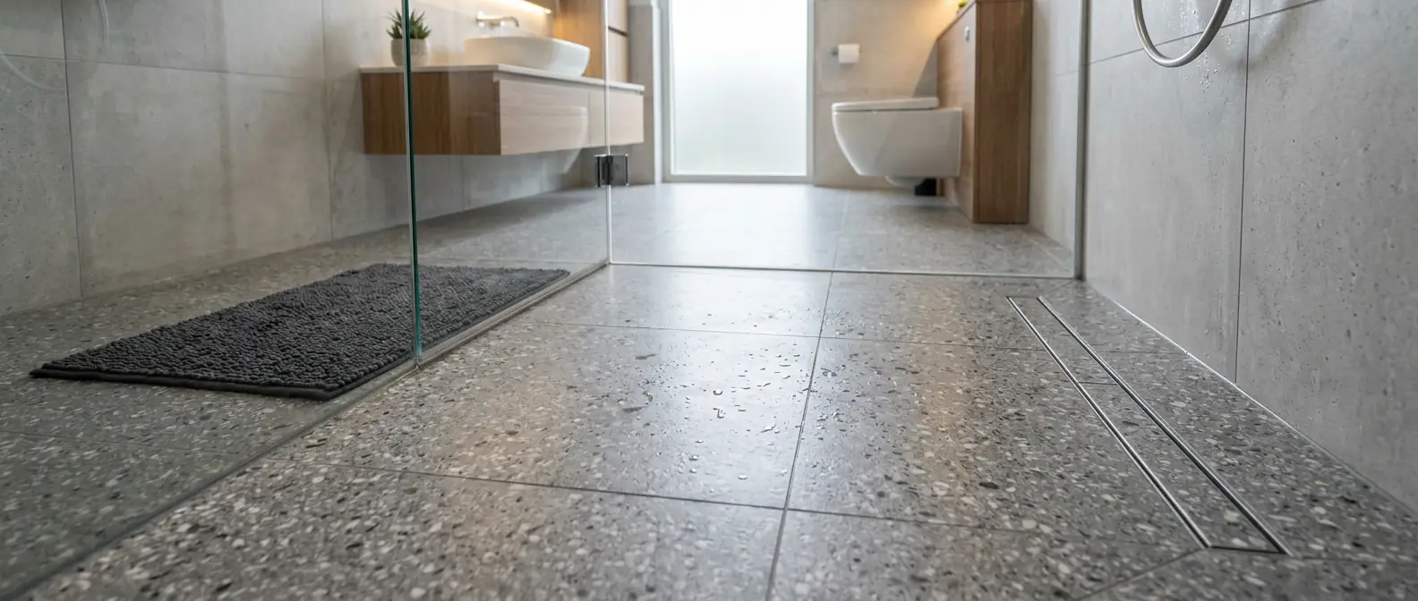 Banyo ıslak zemin seramiği ve duş gideri